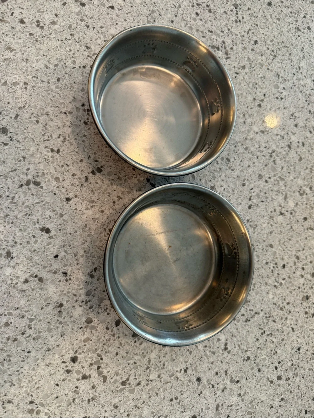 Decorative Paw-Print Metal Pet Bowl in Antique Bronze